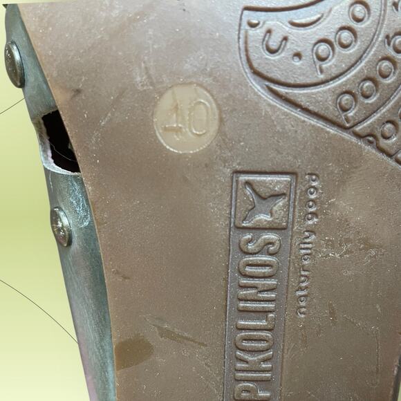 Pikolinos Women’s Praga Mule Heels Clogs Sage Green Leather Size EU 40 US 9 - Picture 12 of 13